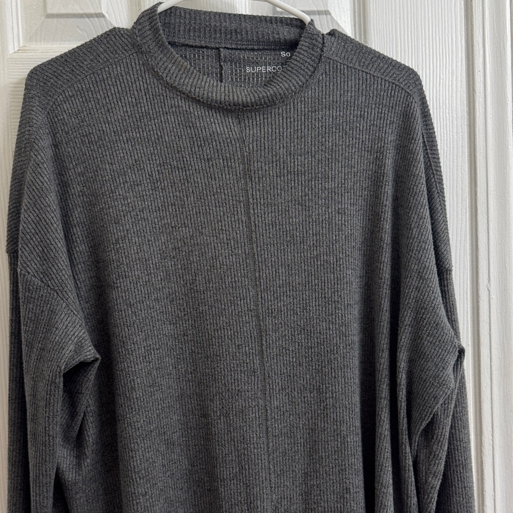 SO Women's Gray Crew Neck Sweater